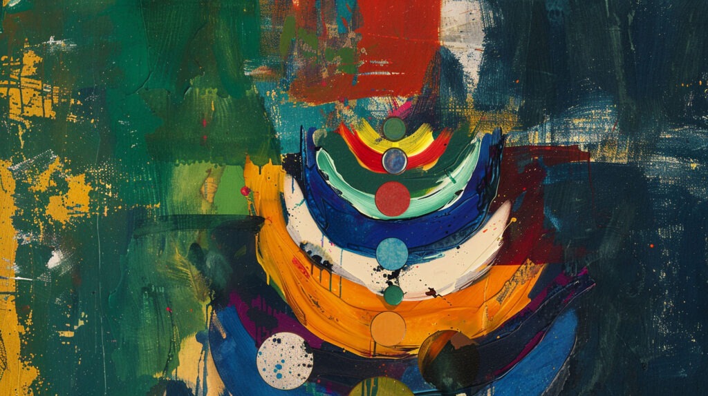 bstrakte Darstellung von Chakren in lebhaften Farbschichten – Grundlagen zur Chakrenreinigung